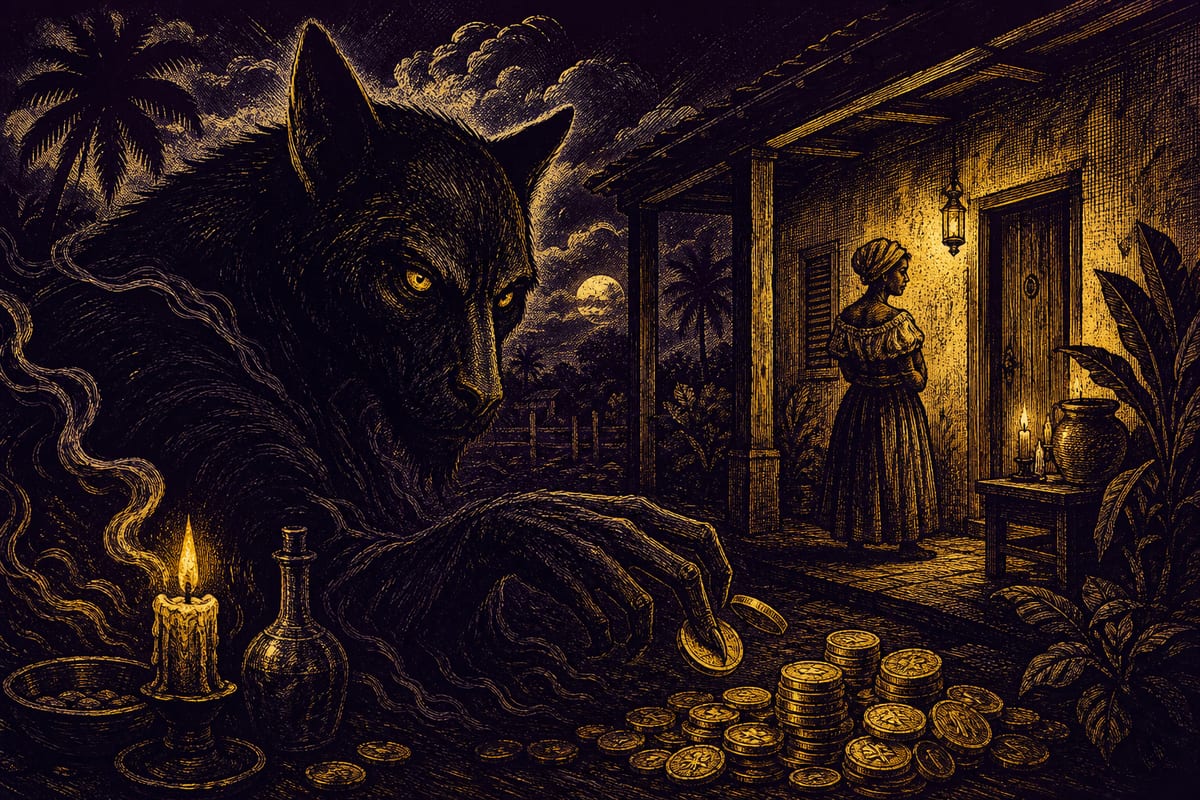 Ilustración de El Bacá, leyenda de República Dominicana
