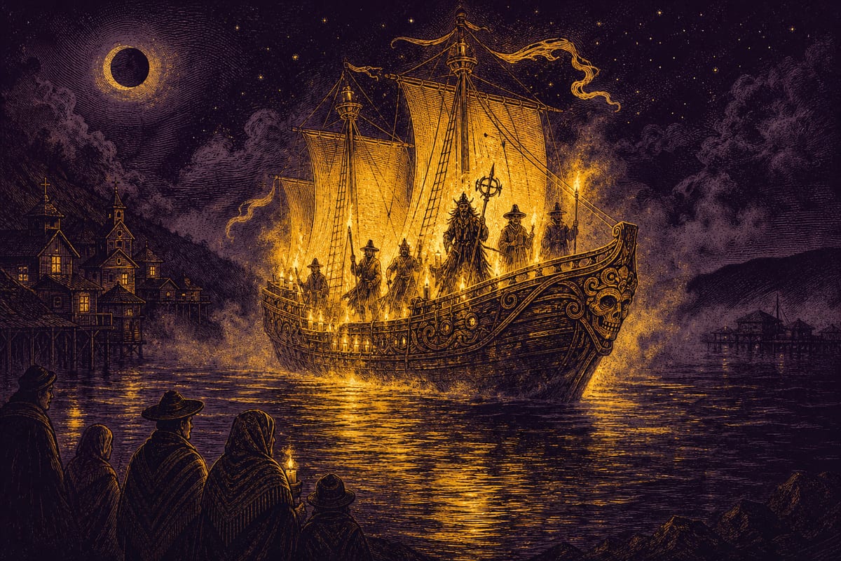 Ilustración de El Caleuche, leyenda de Chile
