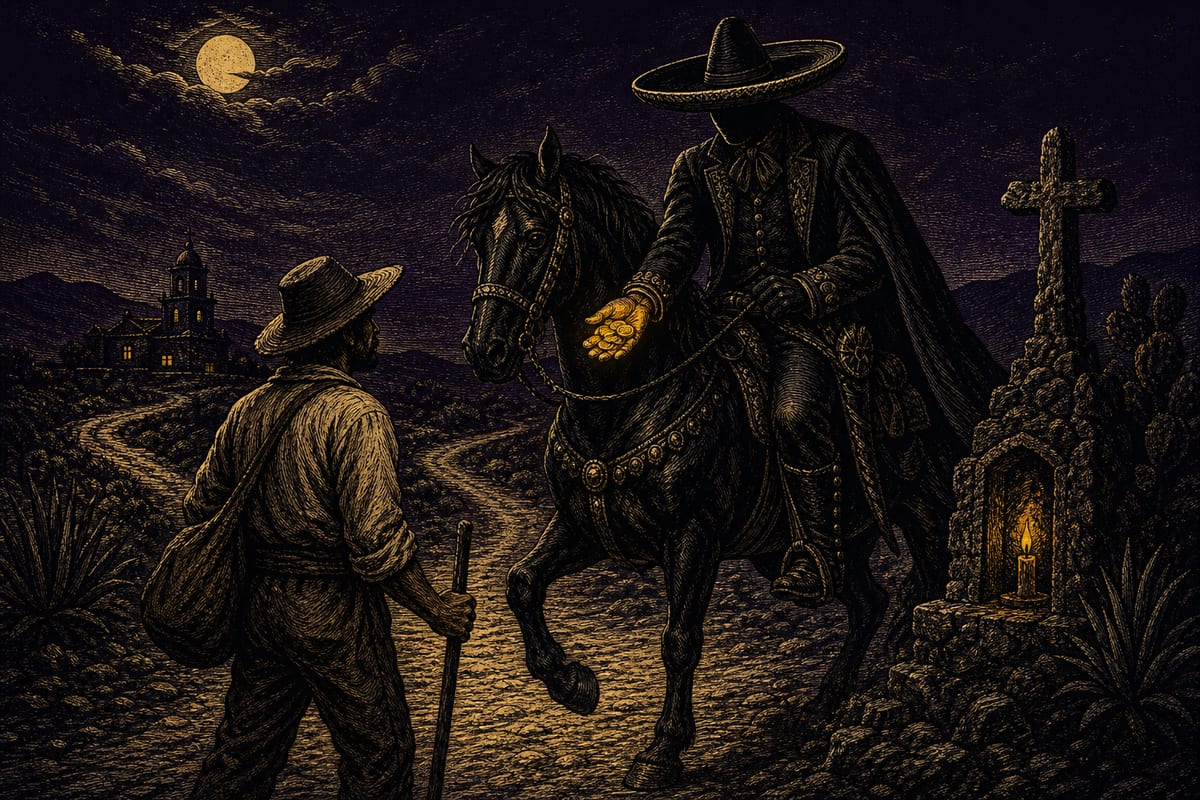 Ilustración de El Charro Negro, leyenda de México