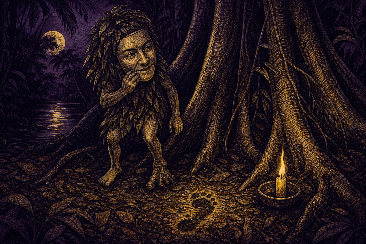 Ilustración de El Chullachaqui, leyenda de Perú