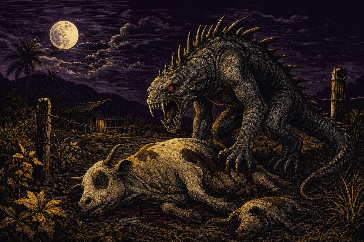 Ilustración de El Chupacabras, leyenda de Puerto Rico