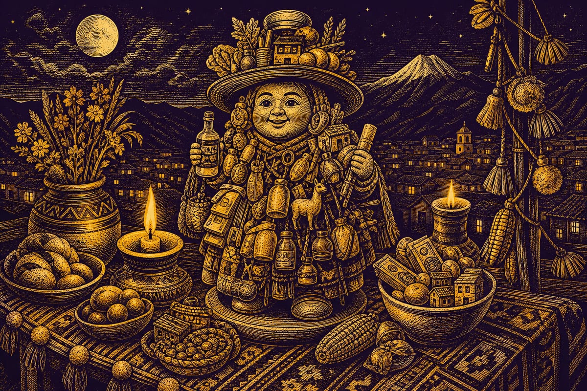 Ilustración de El Ekeko, leyenda de Bolivia
