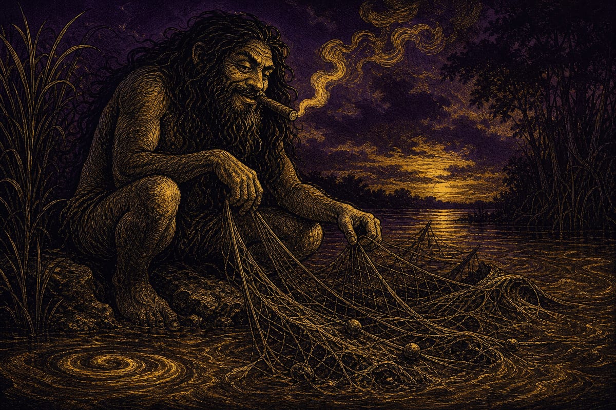 Ilustración de El Mohán, leyenda de Colombia