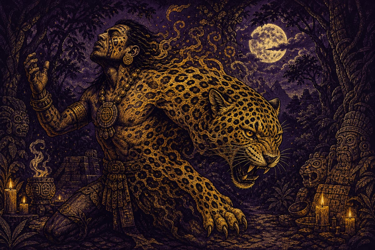 Ilustración de El Nahual, leyenda de México