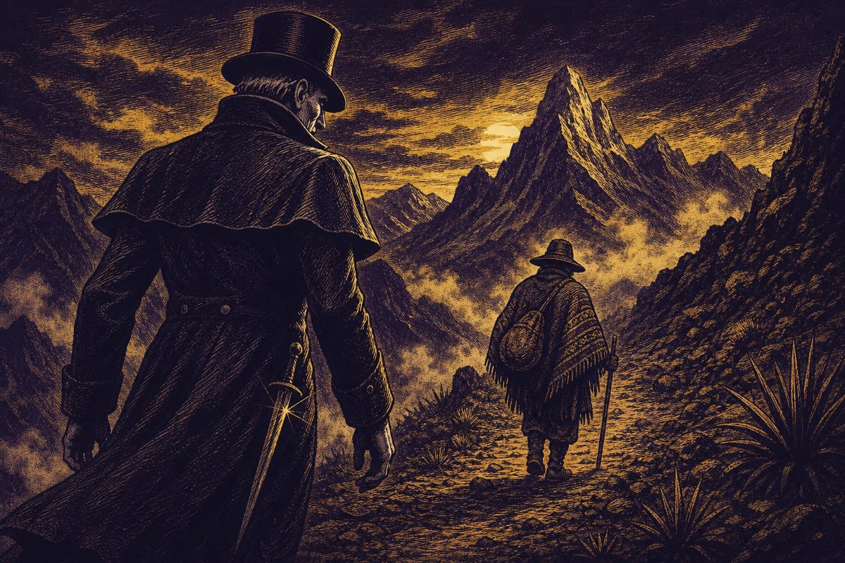 Ilustración de El Pishtaco, leyenda de Perú