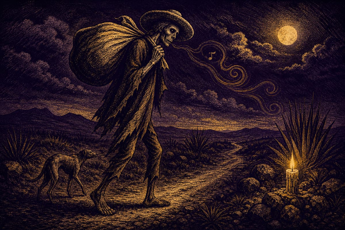 Ilustración de El Silbón, leyenda de Venezuela