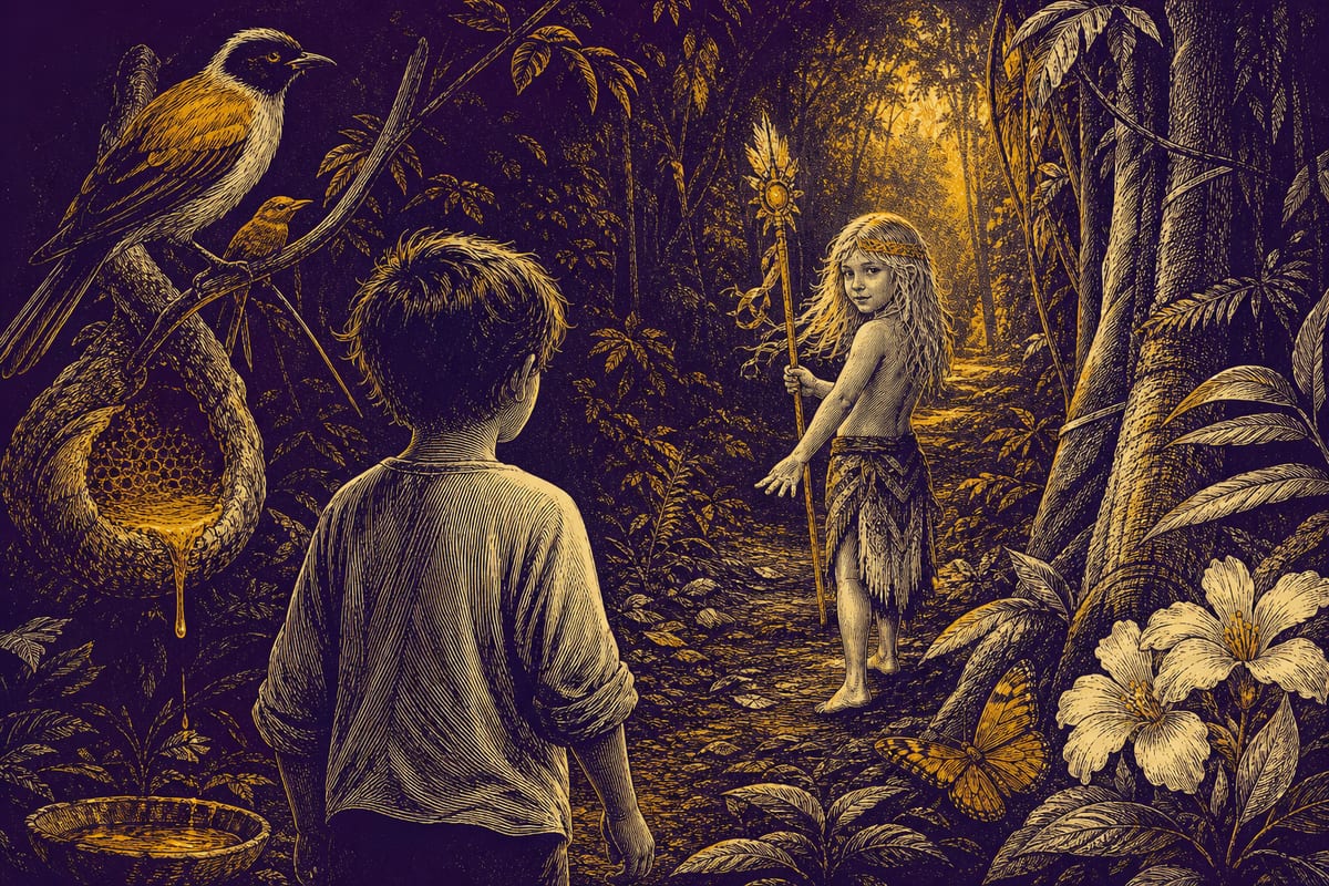 Ilustración de Jasy Jateré, leyenda de Paraguay