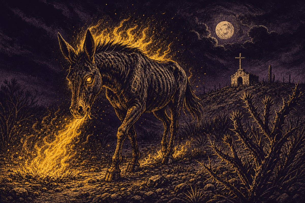 Ilustración de La Almamula, leyenda de Argentina