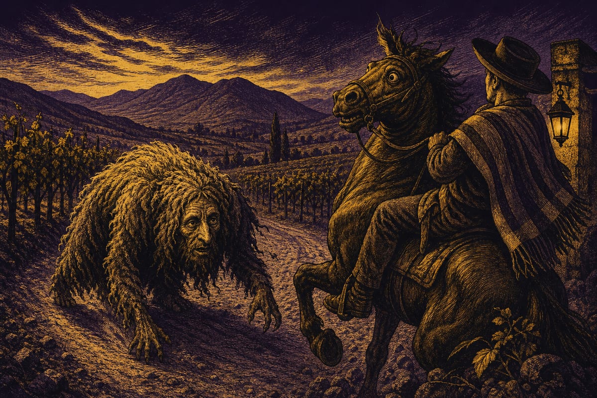 Ilustración de La Calchona, leyenda de Chile