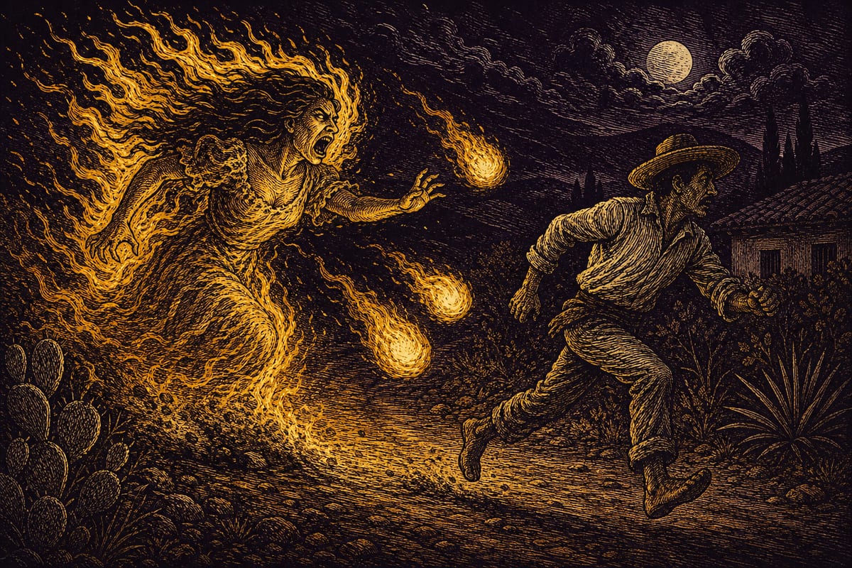 Ilustración de La Candileja, leyenda de Colombia