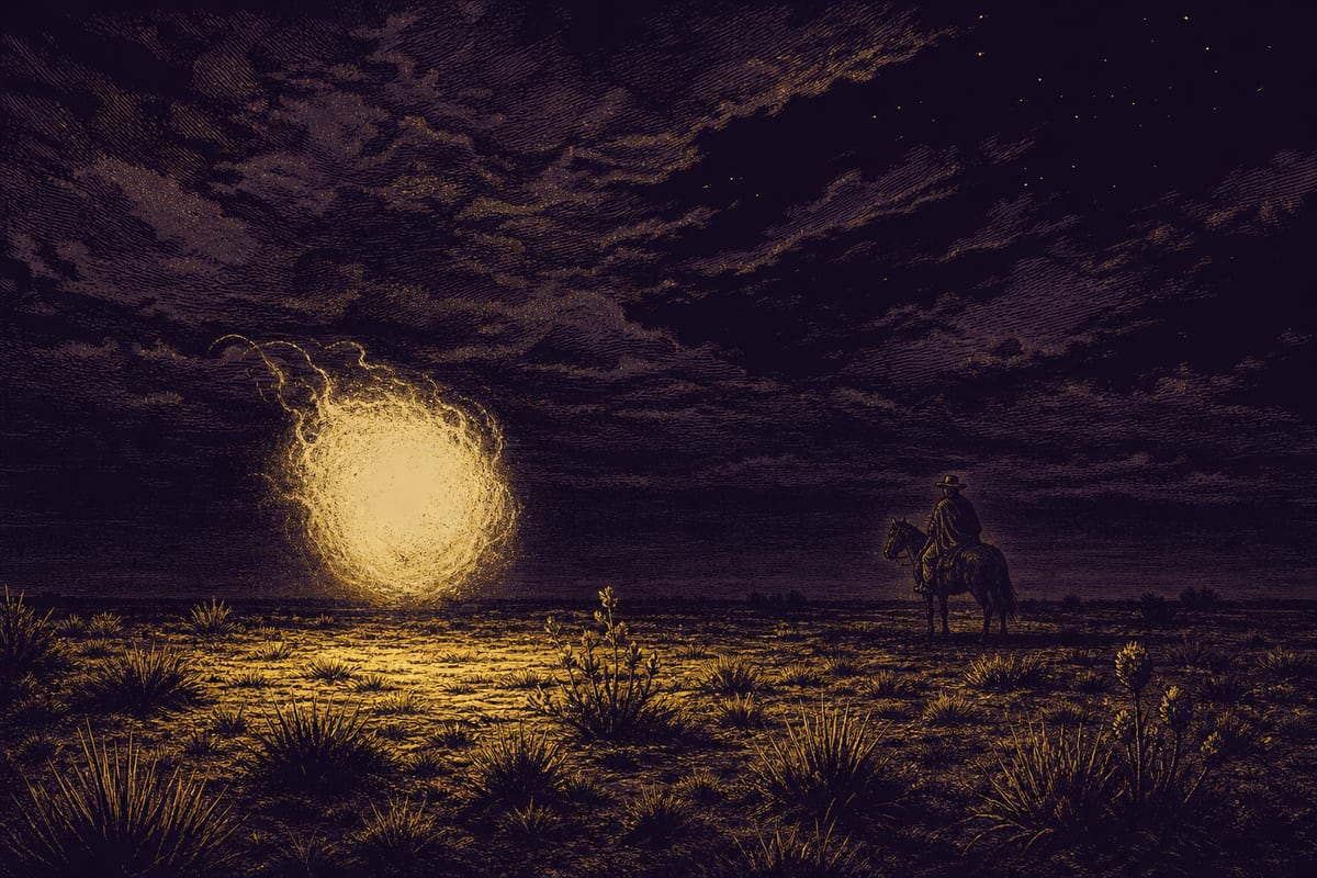Ilustración de La Luz Mala, leyenda de Argentina