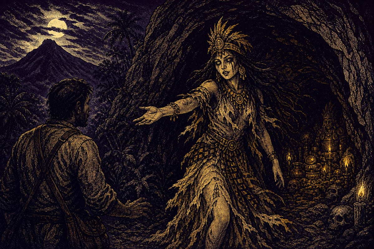 Ilustración de La Mocuana, leyenda de Centroamérica