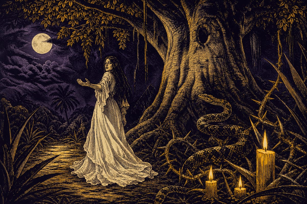Ilustración de La Xtabay, leyenda de México